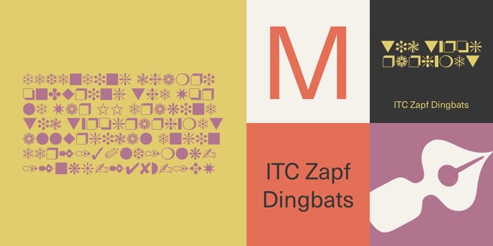 zapf dingbats font equivalent on pc