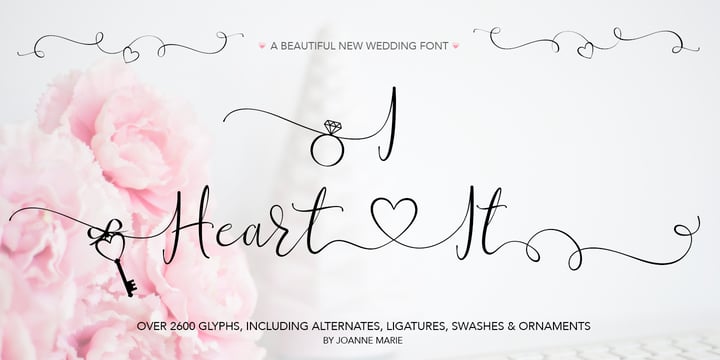 free wedding fonts with swashes hearts