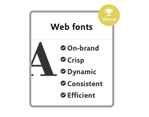 Infographic showing the benefits of webfonts